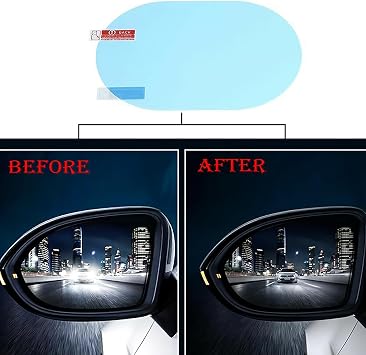 4 Pieces Car Side Mirror Rain Guard, Anti Fog Waterproof Nano Film for Rearview Mirror Film, HD Clear Anti Glare Protective Sticker for Side Windows, Universal Fit for Most Cars Trucks SUVs