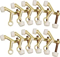 Design House Heavy Duty Hinge Pin Door Stops, Polished Brass Zinc Alloy, 10-Pack - Protect Walls from Slamming Damage