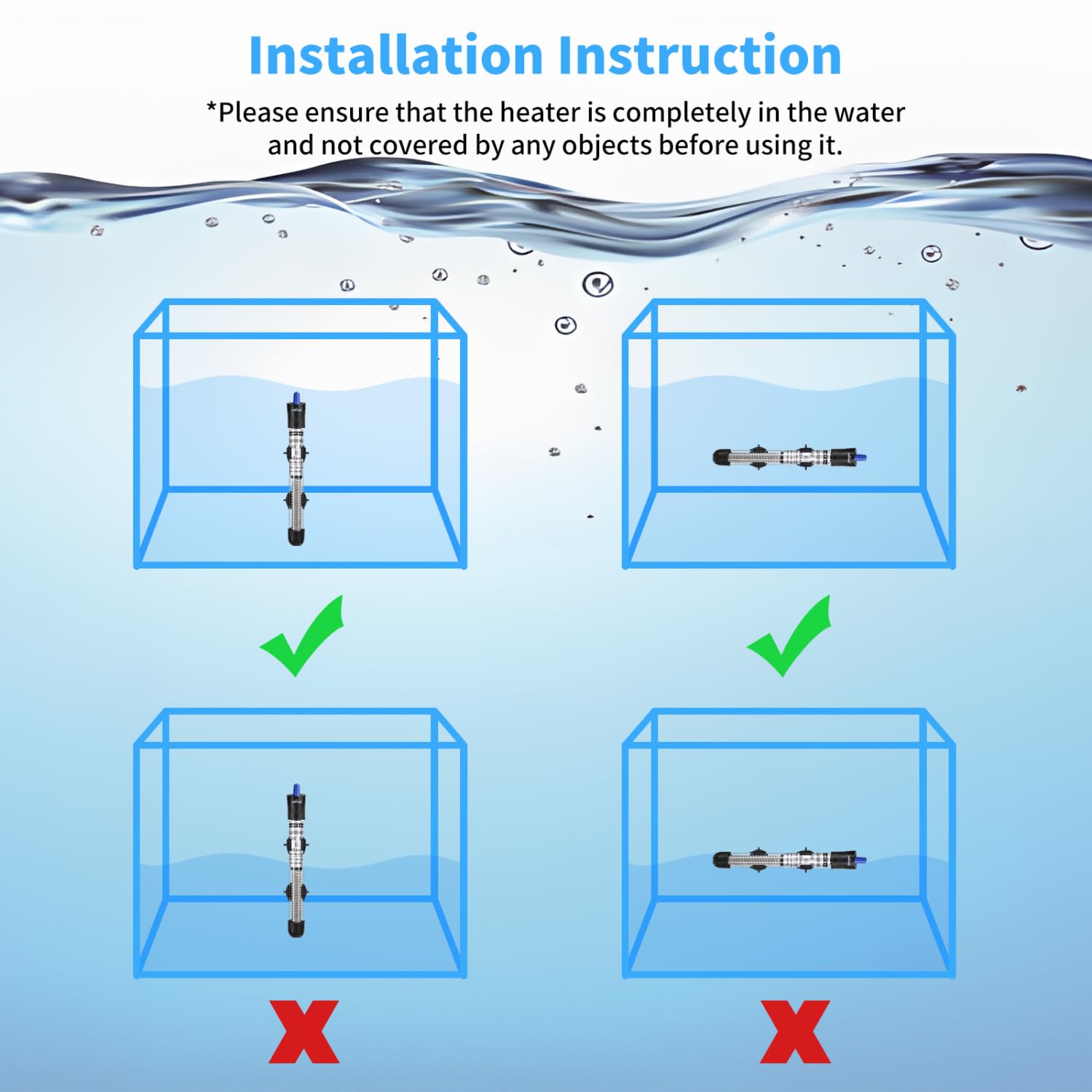 Riscaldatore Per Acquario Da 50W - Termostato Regolabile Con Display Per Pesci Felici - Foto 4