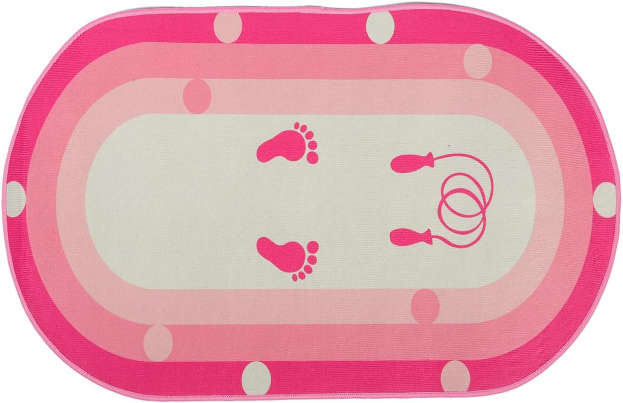 BESTonZON Fitness Skipping Mat with Upgraded Silicone Bottom, Thickened Soundproof Household Sports Pad 50x80cm Oval, Multi-function Training Workout Mat for Indoor Exercise and Jump Rope