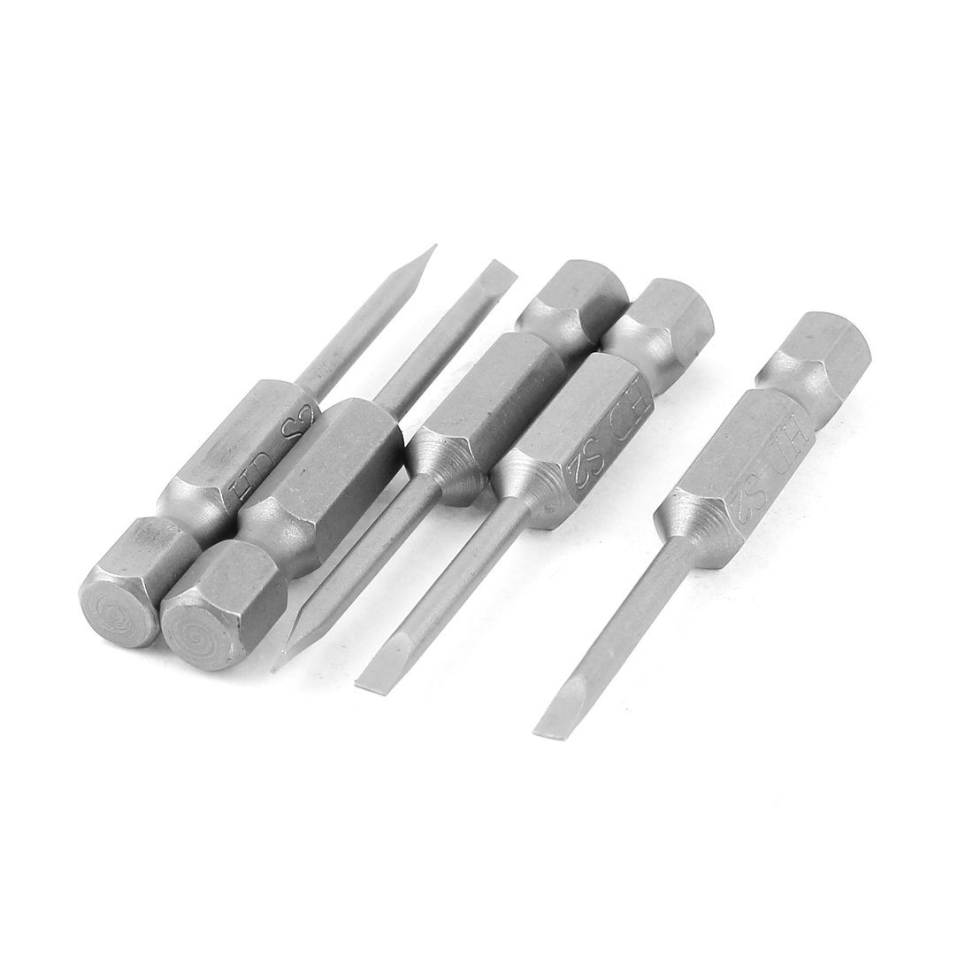 Sourcingmap 1/4 Inch Hex Shank 2.5mm Tip Slotted Magnetic Screwdriver Bits 5Pcs