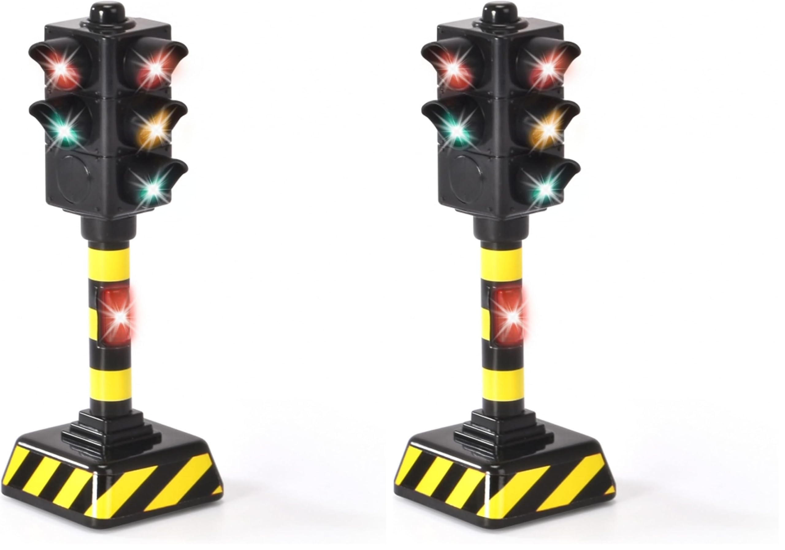 Dickie Toys - Spielzeug-Ampel - batteriebetriebene Verkehrsampel für Kinder mit automatischem Lichtwechsel, Spielampel, 203341034, Schwarz (Packung mit 2)