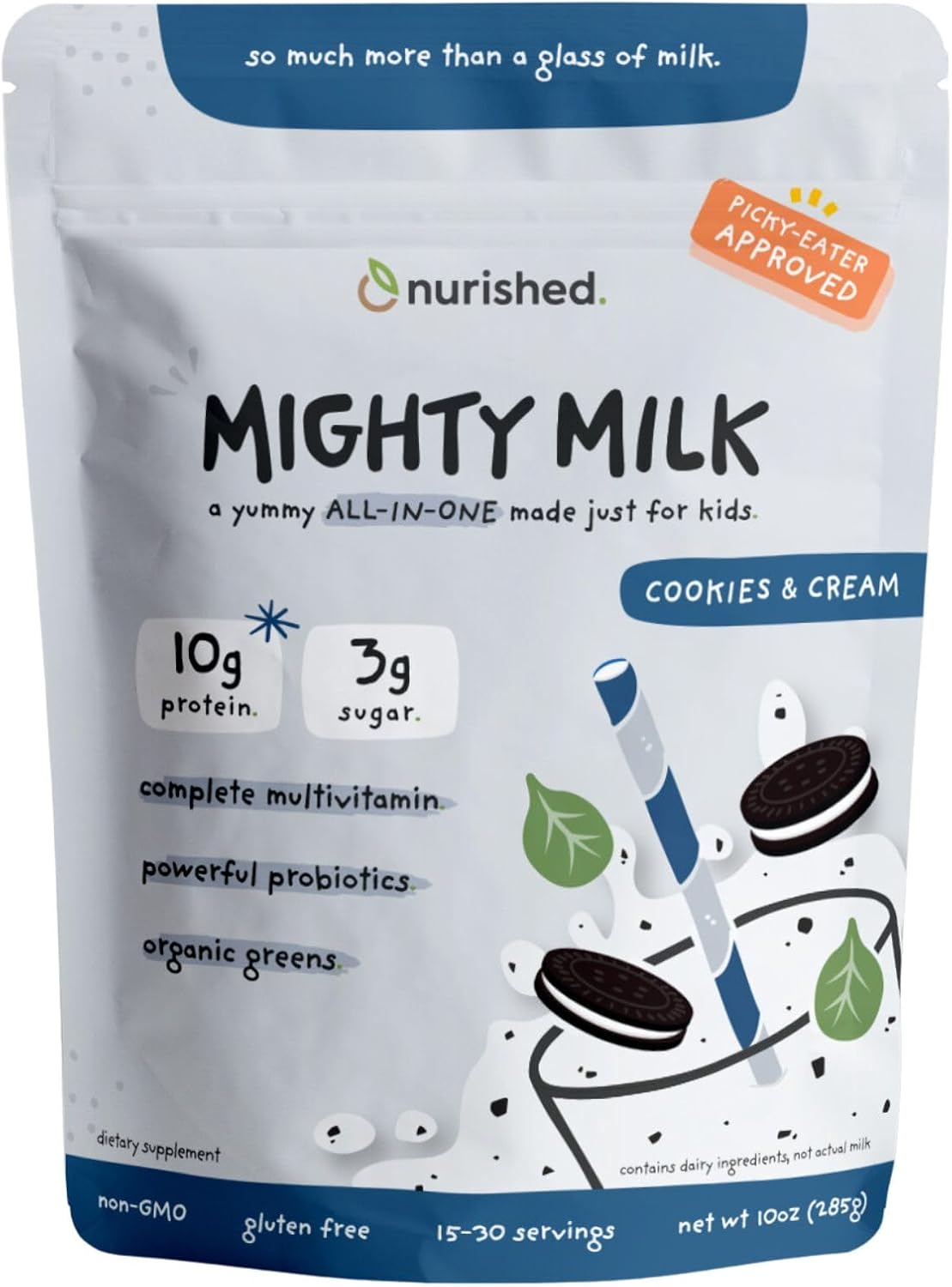 Kids’ all-in-one daily protein powder with probiotics. Low Tox