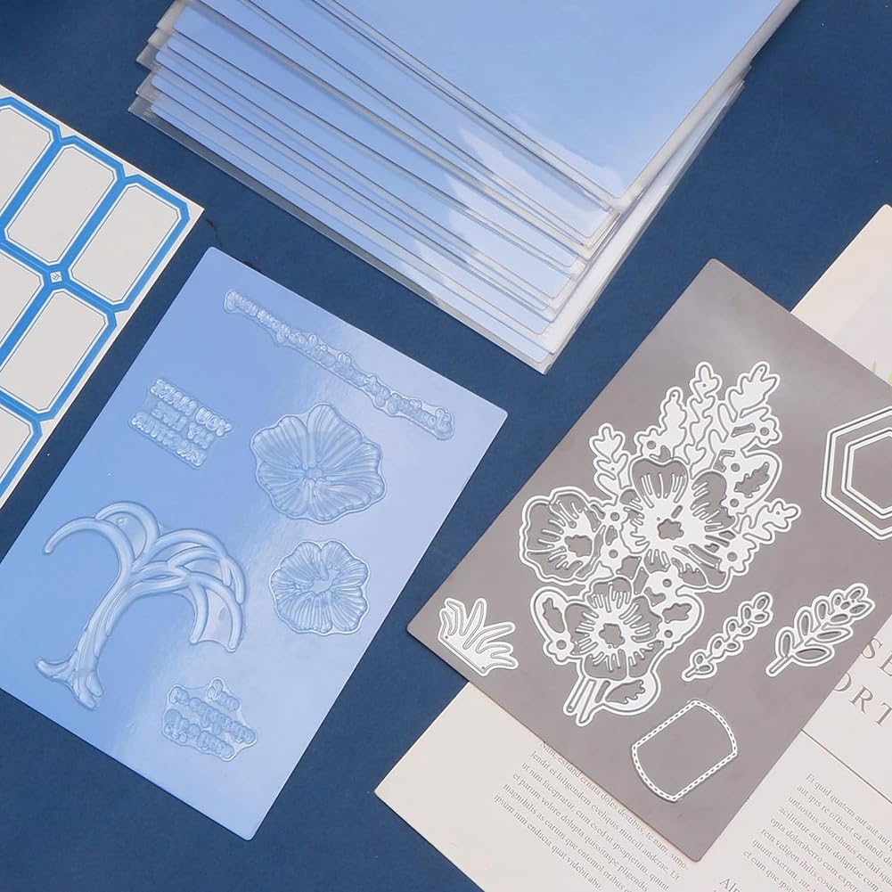 Geuxe 16 PCS Stamp and Die Storage Bag and Magnetic Sheet - Die Storage Set for Cutting,Scrapbooking,Storing Craft Dies-Blue