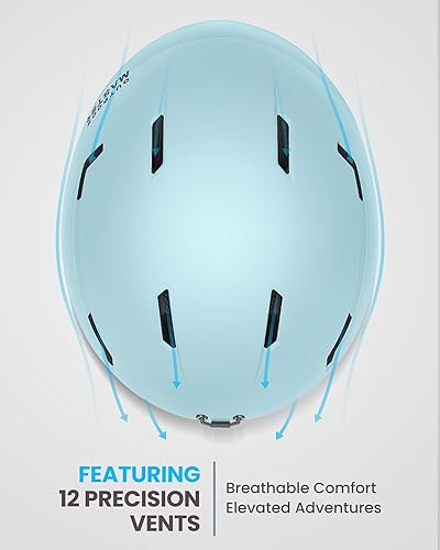 Miniatura 4 de OutdoorMaster Casco de esquí de ciervo, casco de snowboard para adultos, carcasa de policarbonato duradera, espuma EPS protectora y 12 rejillas de