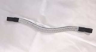 Cwell Equine New Dressage Crystal Bling 5 Rows Clear Crystal Browband Crystal Clear F/C/P Black/Brown (COB, Black)