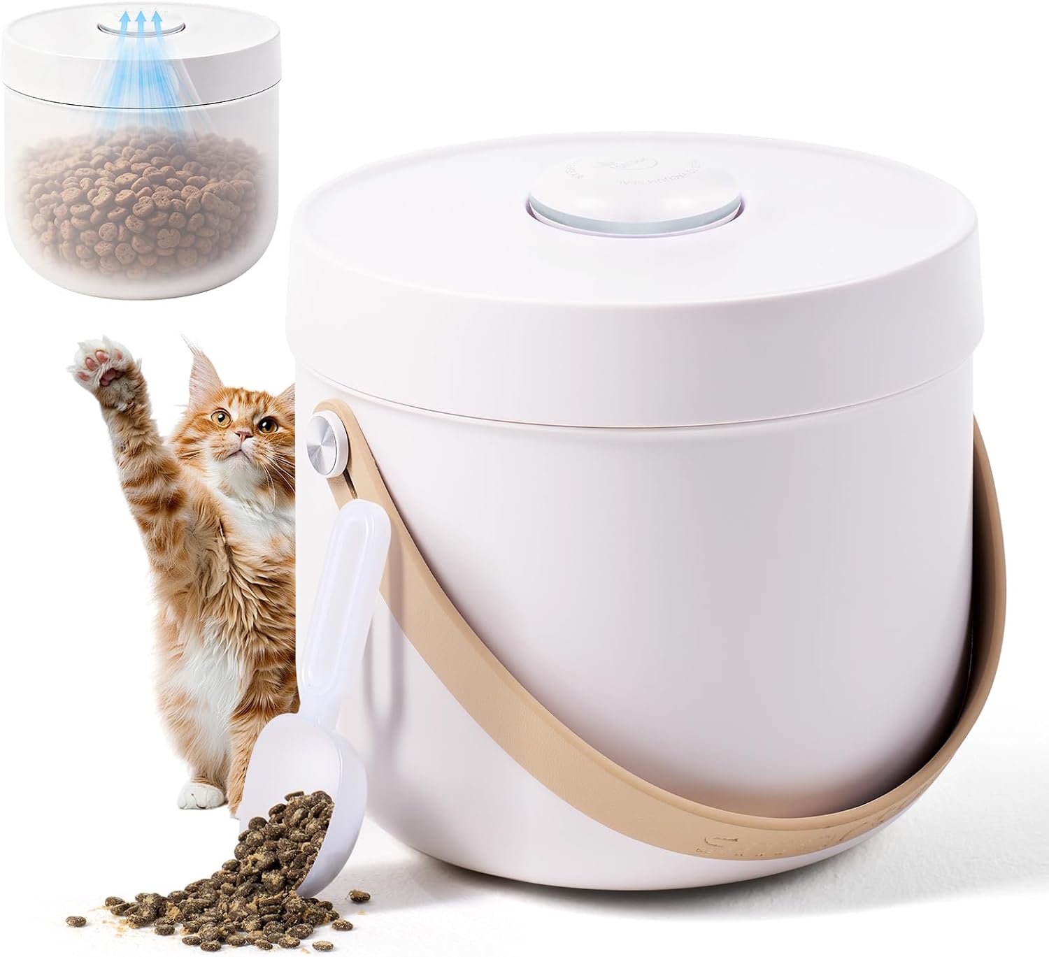 smartoo Vacuum Cat Dog Food Storage Container 5 lb, Dry Pet Food Storage