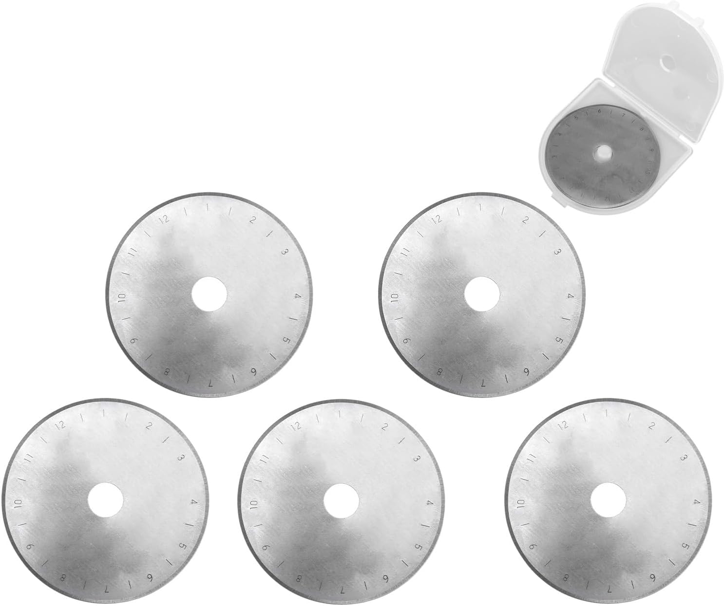 5pcs Rotary Cutter Blades Compatible with/Martelli/Dremel/Truecut, 2.36in/60mm Round Hole Fabric Rotary Cutter Replacement Blades for Quilting Sewing Arts Crafts Scrapbooking