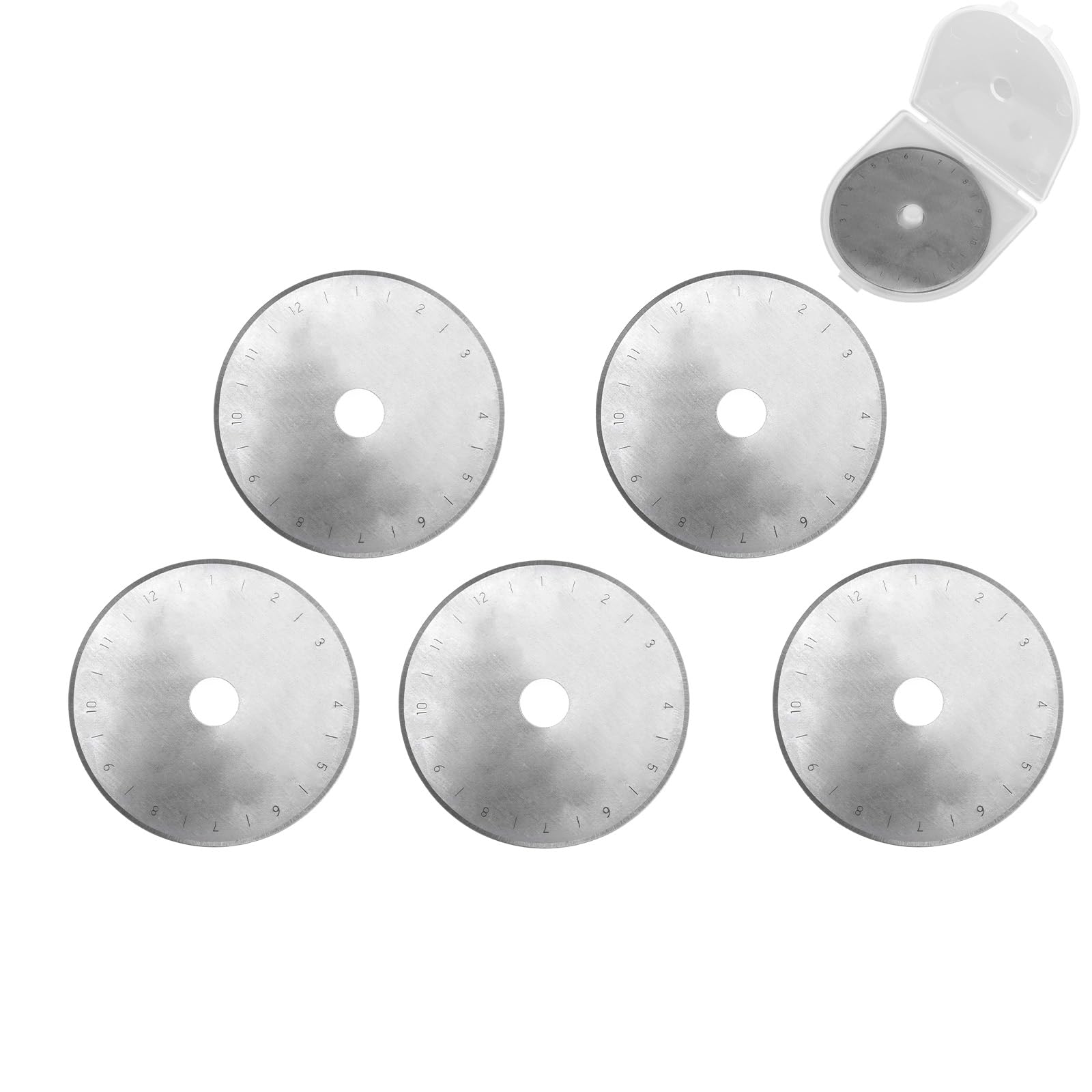 5uds Cuchillas de Corte Circular Rotativa Compatibles con Olfa/Martelli/Dremel/Truecut, 60mm Cuchillas Cutter Rotativo Costura con Orificio Redondo para Acolchado Costura Manualidades