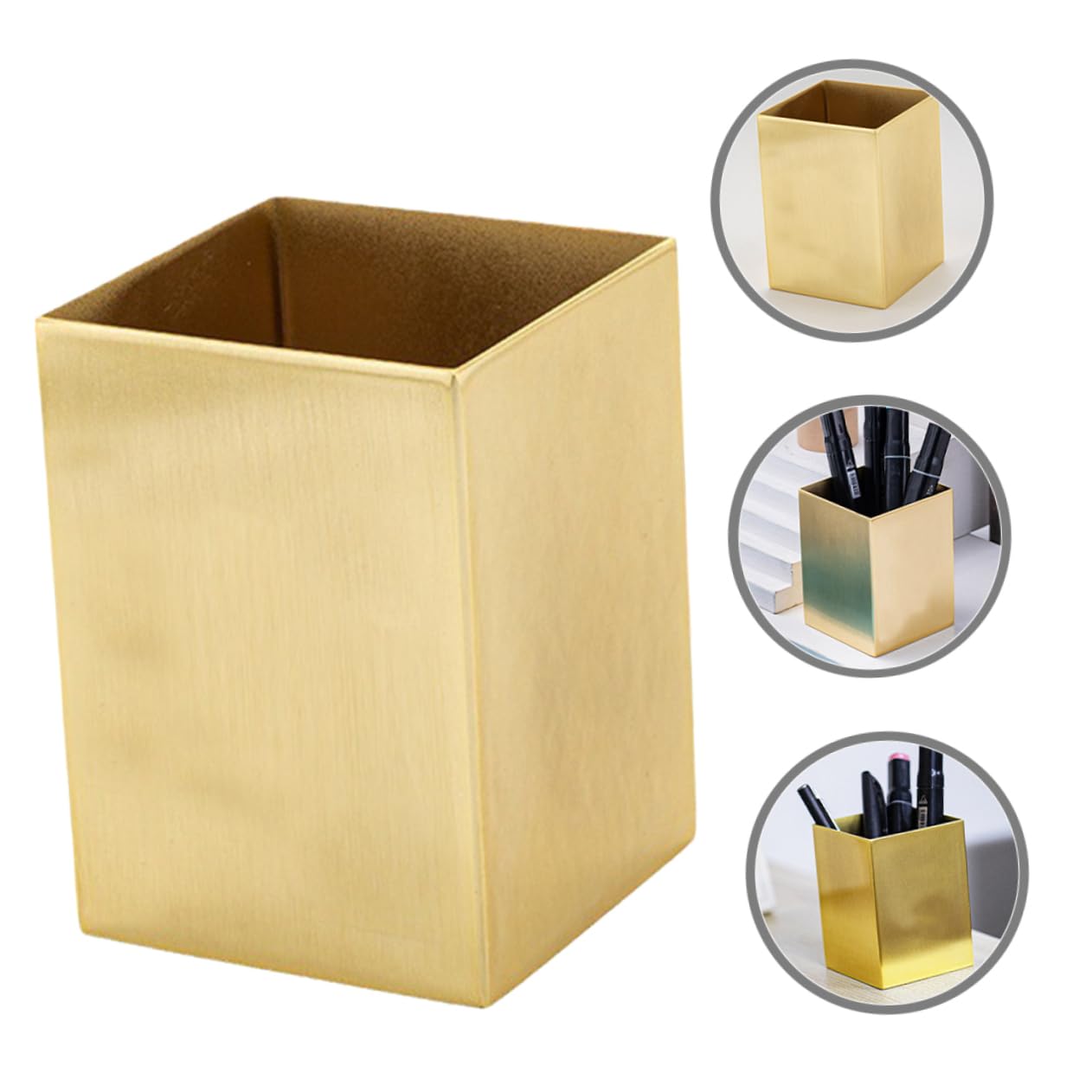 Angoily Portalápices Inoxidable Soporte De Brochas De Maquillaje Organizador De Oficina Vaso Para Guardar Lápices