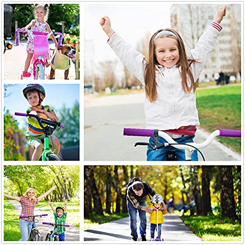 YOROZUCERY Bike Handlebar Grips with Tassel Streamers, Non-Slip Soft Rubber Bike Handle Grips for Kids and Girls Boys, Mountain Bike MTB BMX Scooter Cruiser Bicycle Repair Replacement Parts