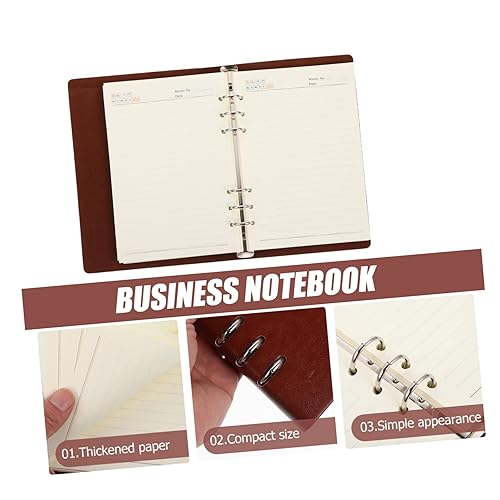 Miniatura 5 de GRIRIW Loose-leaf Planner Notebook Business Detachable Notepad for Scheduling Journaling and Note-taking Creative Pu Faux Leather Design for