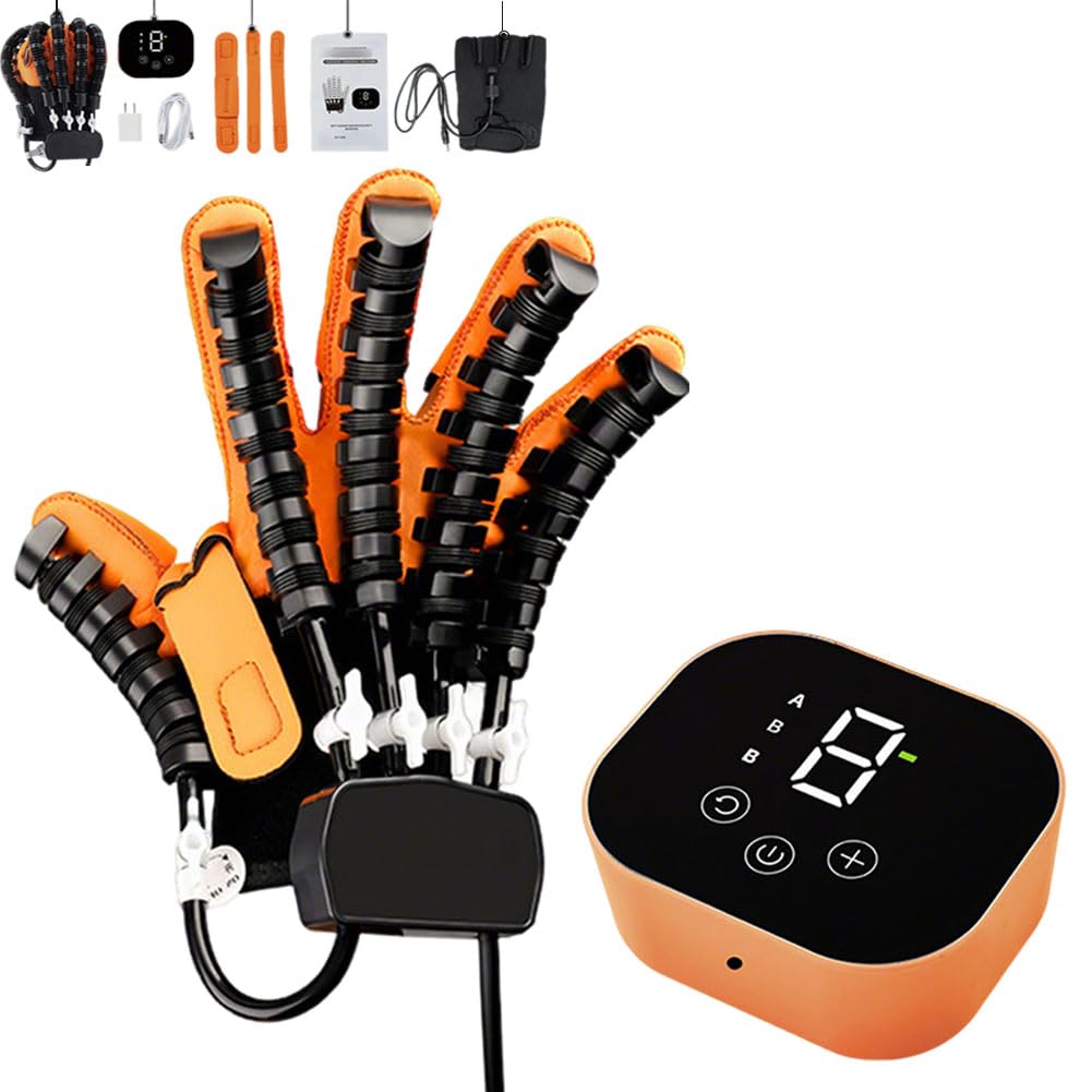 Guanti riabilitativi, robot per la riabilitazione delle dita e delle mani per pazienti con emiplegia da ictus, rinforzatore per le dita, attrezzatura per la riabilitazion(Size:M,Color:Mano destra)