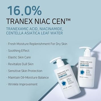 APLB Tranexamic Acid Niacinamide Body Lotion | TRANEX NIAC CENTM 16.0% 10.14 FL.OZ/Korean Skincare, Long lasting hydration, Blemish Care, Helps with skin discoloration