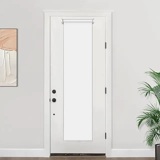 Insulated Roll Up Door Blinds - 100% Blackout Cordless French Door Shades