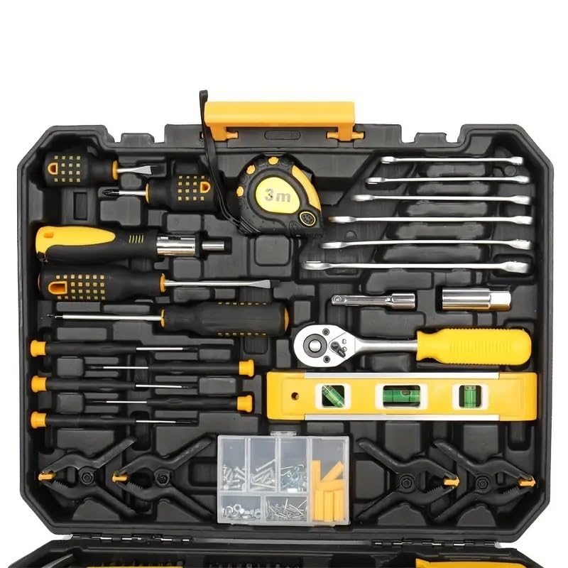 Set de 198 herramientas negro y amarillo miniatura 6
