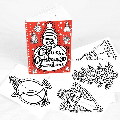 Christmas Crafts - Colour-in Christmas 3D Decorations (3D01)