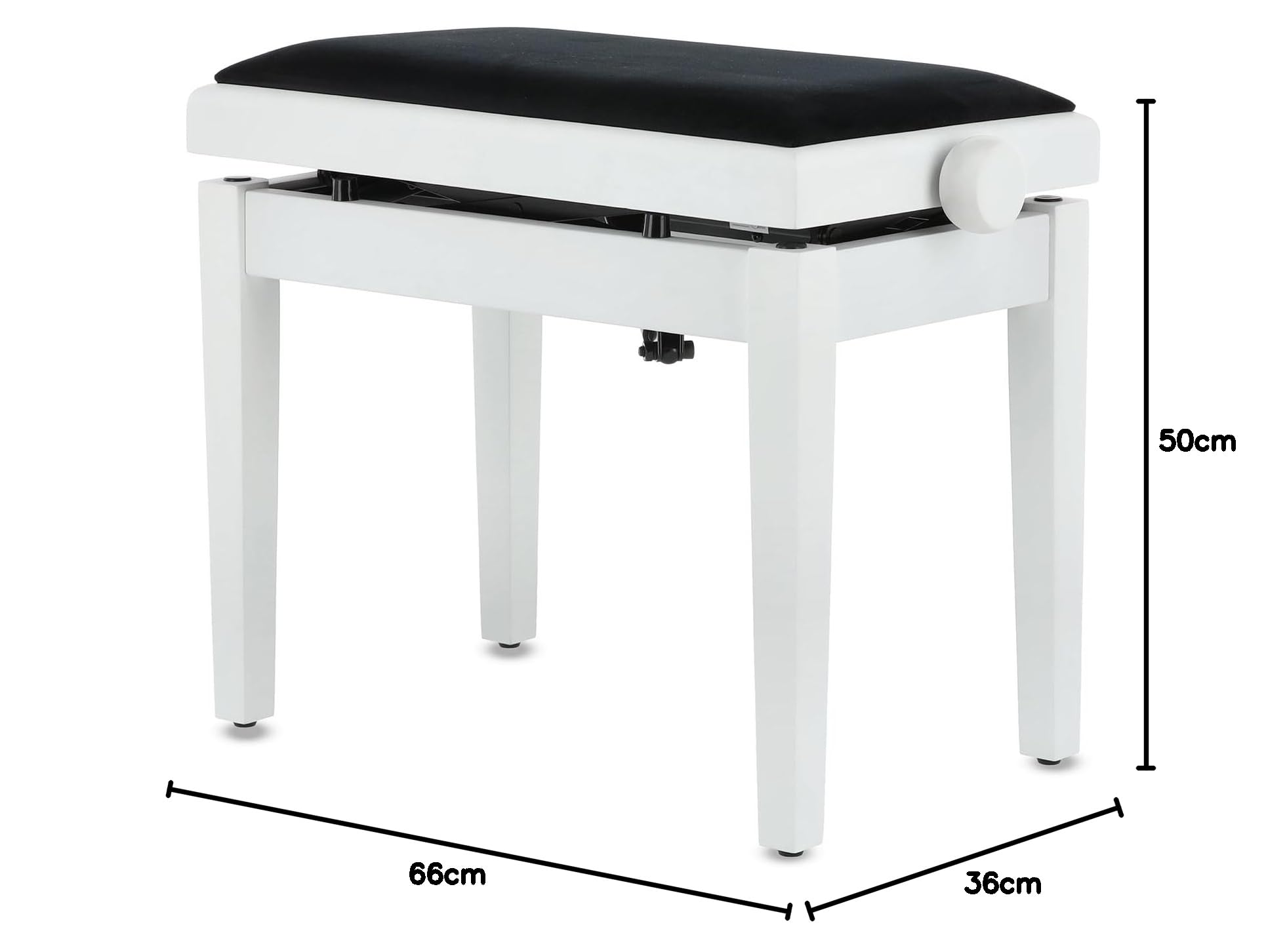 GEWA Banc de piano Deluxe Autolift avec réglage confortable de la hauteur, bois massif, blanc mat