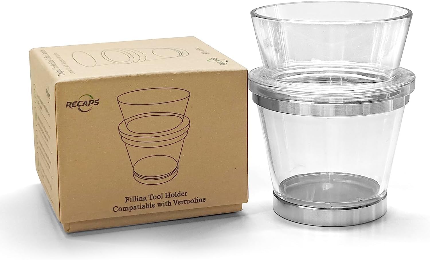 RECAPS Refilling Filling Tool Holder Compatible with Nespresso Vertuo Coffee Pod for Reusable Refillable Coffee Capsule