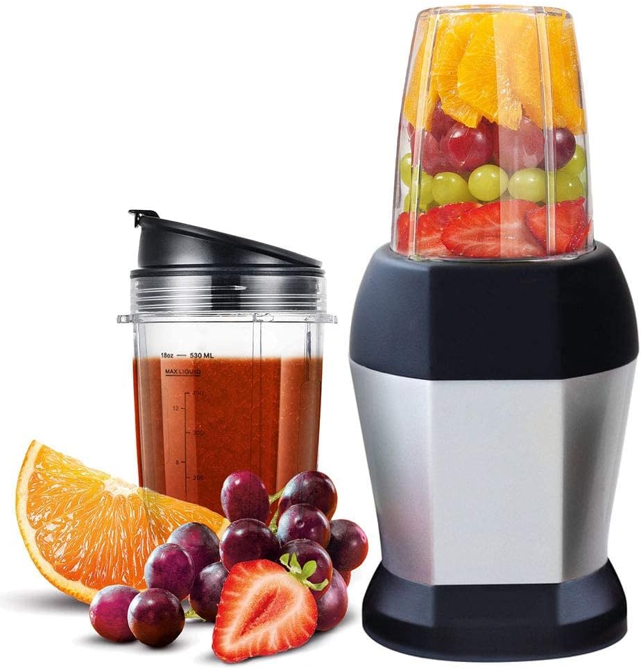 Blender Replacement Cups for Ninja Blender, 18OZ Cup with 2 Sip Seal Lids & 2 Rubber Gaskets, Compatible with Nutri Ninja Auto IQ Series Blenders 900w/1000w (2 Pack)