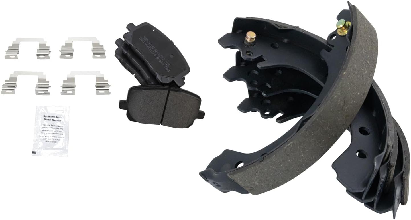 TRQ Front Brake Pads Semi Metallic Compatible with 2003-2008 Toyota Corolla