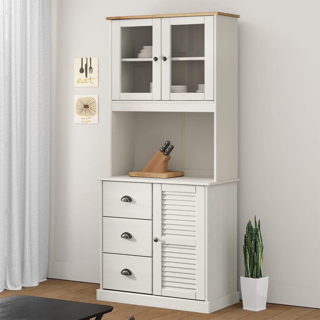 ShGaxin Biały blat komody, 78 x 30 x 100 cm, z litego drewna sosnowego, mebli, szafek i schowków, bufetu i kredensów-353206