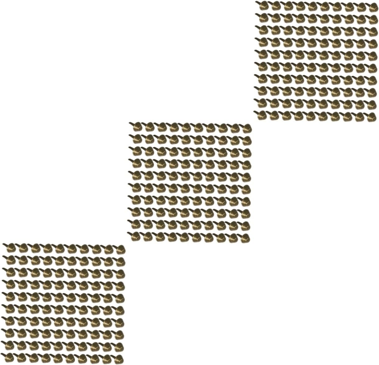 STOBOK 300 Pcs Two-legged Nails Leather Bag Rivets Double Cap Rivets Bipod Crystal Rivets Screw Back Spike Studs Leathercraft Rivets Single Cap Rivets Toe Nails Paper Purse Bottom Metal