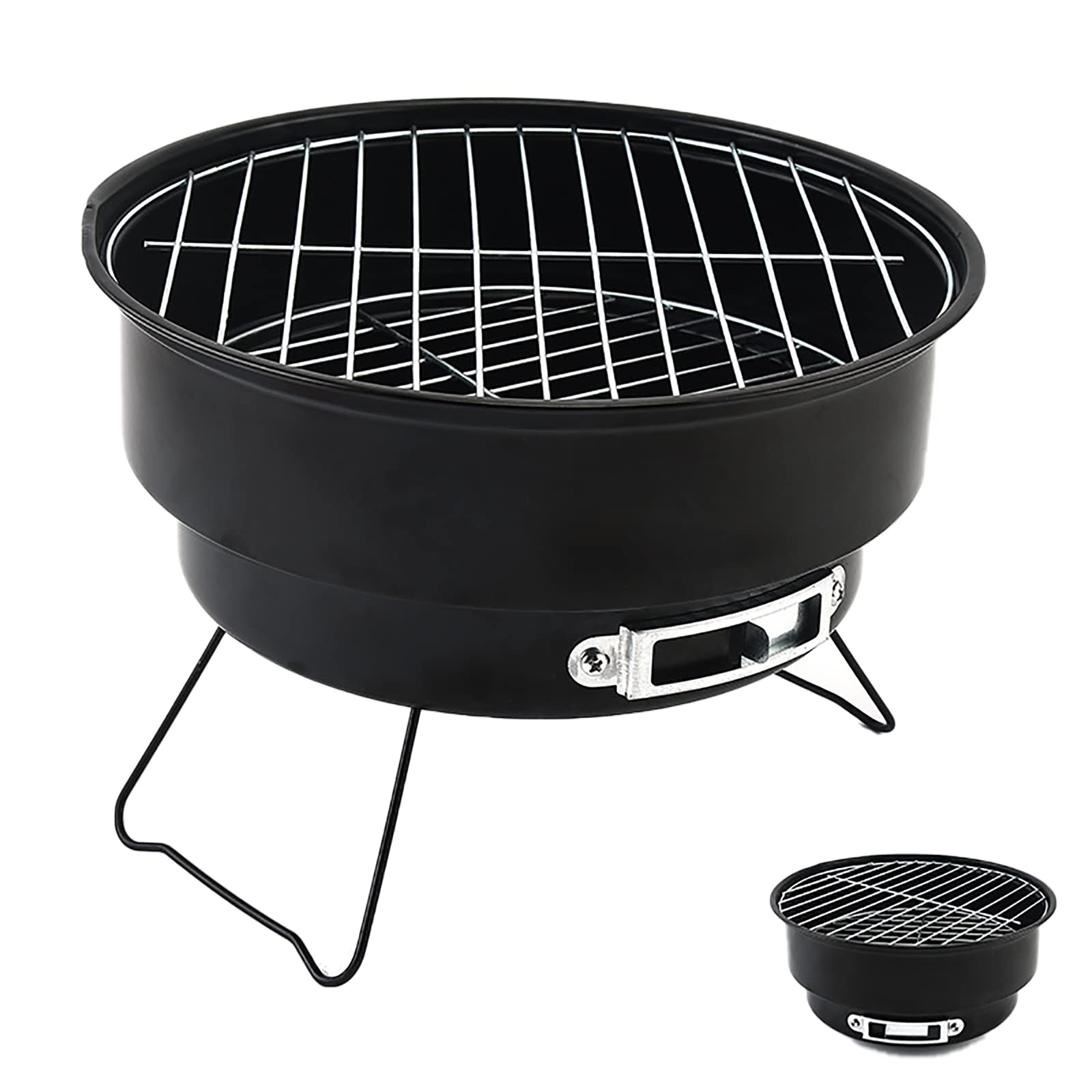 Réchaud à Bois de Camping Portable Pliable en Acier Inoxydable Pliable Poêle à Bois pour Barbecue, Randonnée, Voyage, Pique-Nique