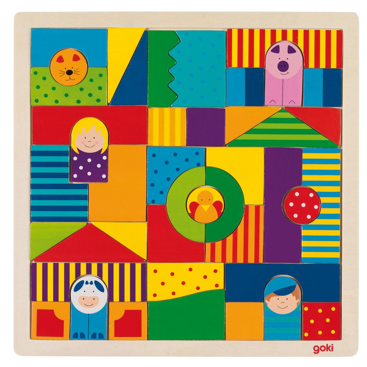Goki Mosaic Farm Puzzle Colourful Bright Wooden Toy from B&Q