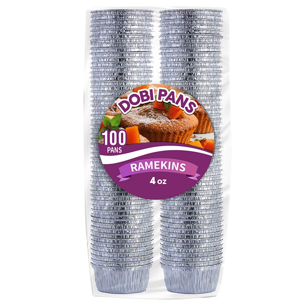 DOBI Ramekins - Disposable Aluminum Foil Ramekins, Standard Size - 4 oz. (Pack of 100)