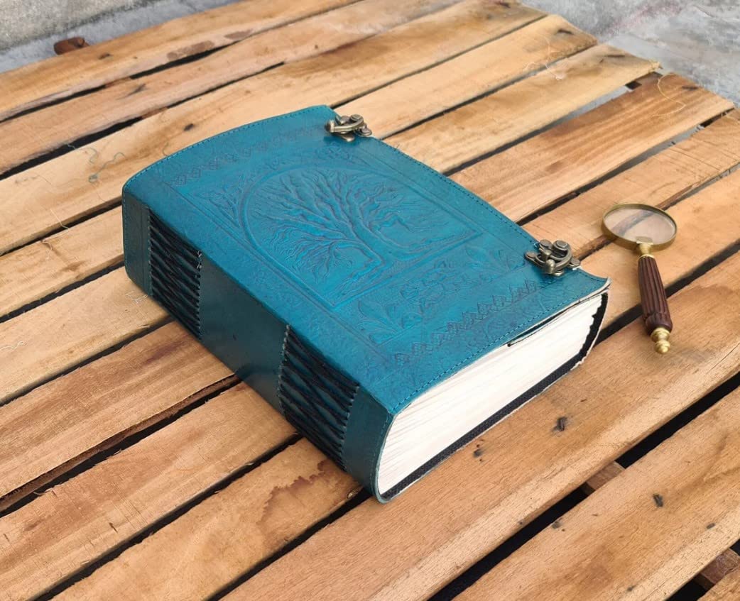 Quirky Craft Diario de cuero de 600 páginas, cuaderno de árbol de la vida, diario encuadernado en cuero para hombres y mujeres, diario de viaje y diario de escritura para diario personal, 10 x 7