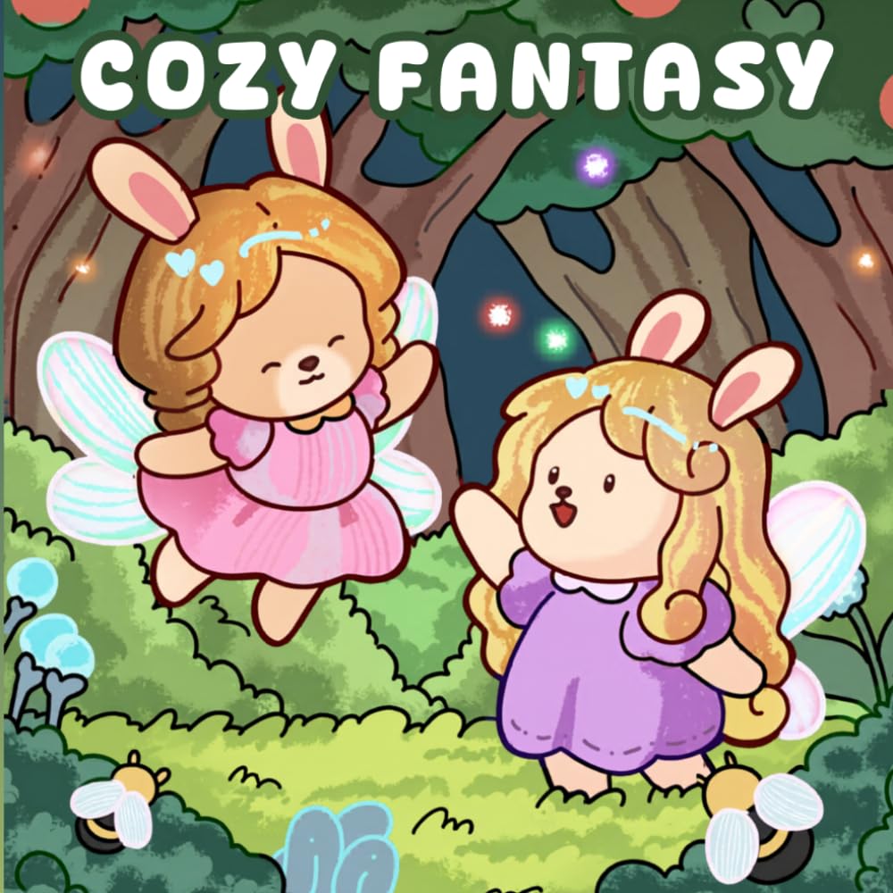 Cozy Fantasy - Cute & Comfy Coloring Book: Featuring Cute Magical Creatures, Whimsical Fairytale Adventures, and Cozy Moments for Relaxation for Adults and Teens
