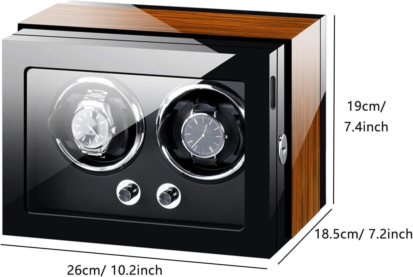 Watch Winders Box for Watches Soft Flexible Watch Pillow AC Adapter and Battery Powered Quite Motor Watch Winder Watch Box Case Watch Storage,