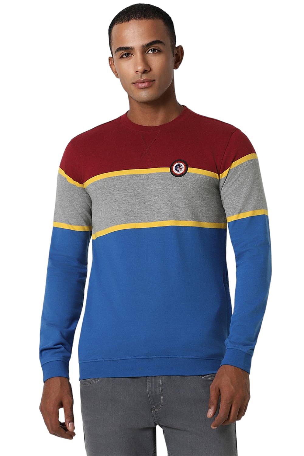Peter England Men’s Poly Cotton Crew Neck Sweatshirt