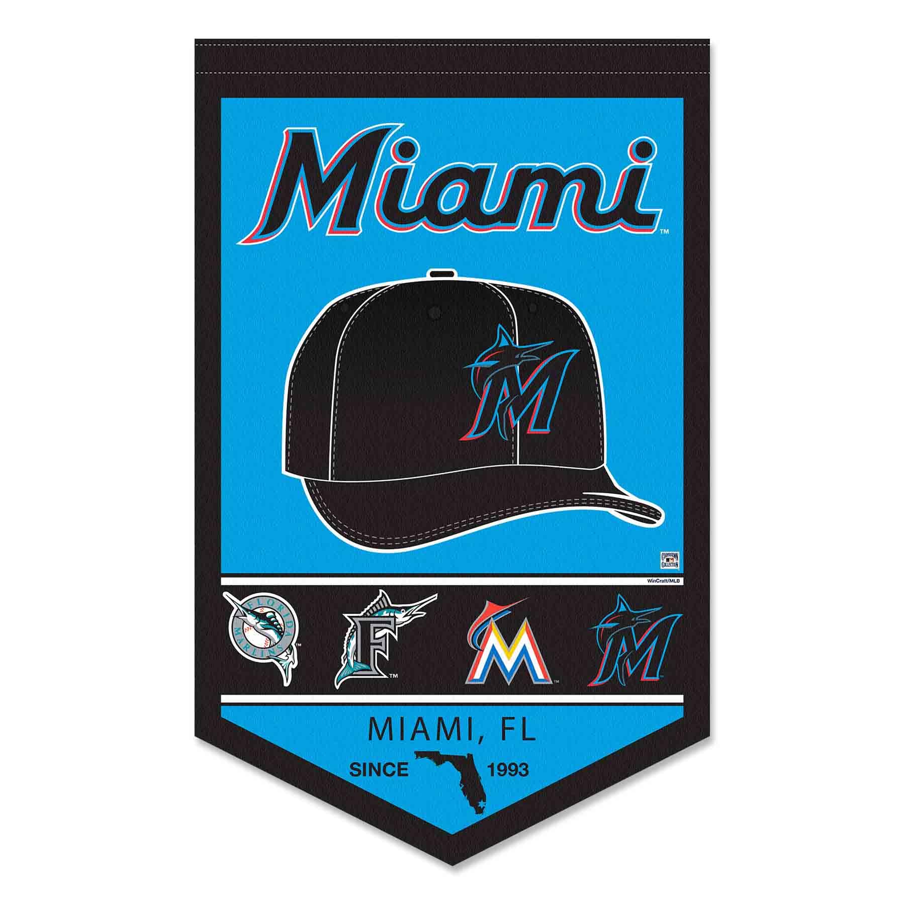 WinCraft Miami Marlins Heritage History Banner Pennant