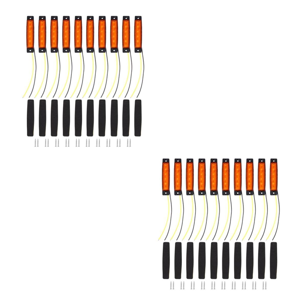 GLEAVI 20pezzi Luce Led Laterale Led Per Camion e Rimorchi Di Segnalazione e Freno Plastica Installazione Facile e Duratura Design Ultra Sottile Ottimo Per Uso Esterno