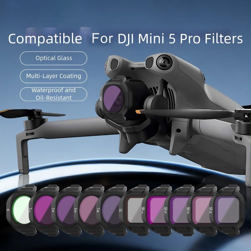 Zestaw filtrów ND CPL i UV do DJI dla MINI 5 Pro, aby zmniejszyć ekspozycję na światło i poprawić obraz w fotografii