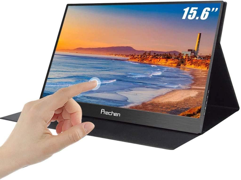 Touch Screen Monitor 15.6 inch USB-C touch screen portable HDMI monitor 1920X1080 resolution IPS display for PS3/PS4 Xbox360 Nintendo PC Cellphone Laptop,Prechen