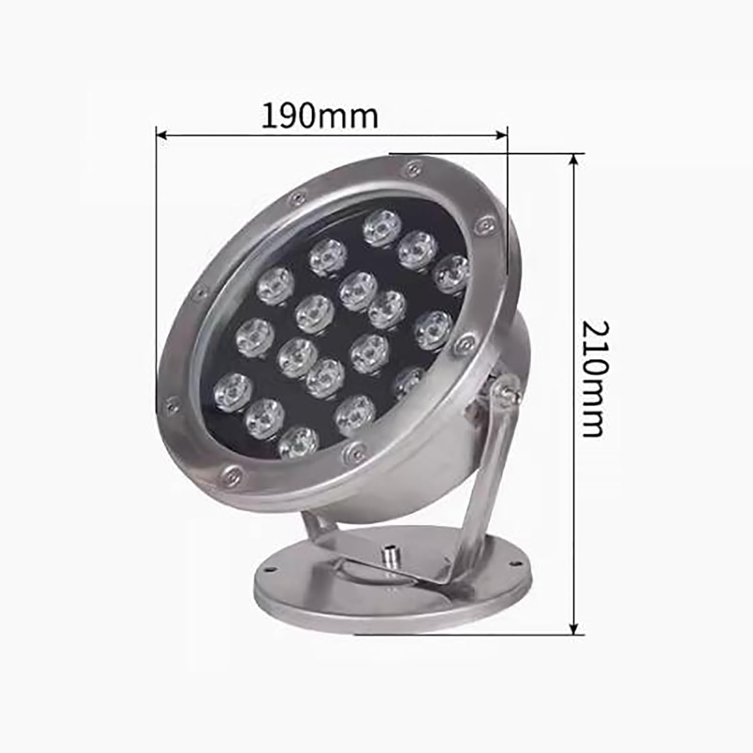 Submersible LED Fountain Light - Underwater Landscape Light, IP68 Waterproof Adjustable Angle Pond Light, AC 12V Fountain Lighting, Can Be Used Underwater for A,Warm White Light-18W