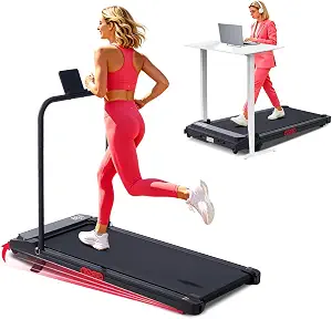 Portable Walking Pad Treadmill with Incline and Handle Bar for Home 3.0HP Mini Walking Pad with Handle Bar, 0.6-7.6MPH Treadmill for Small Spaces, 350LBS Treadmills with Handles