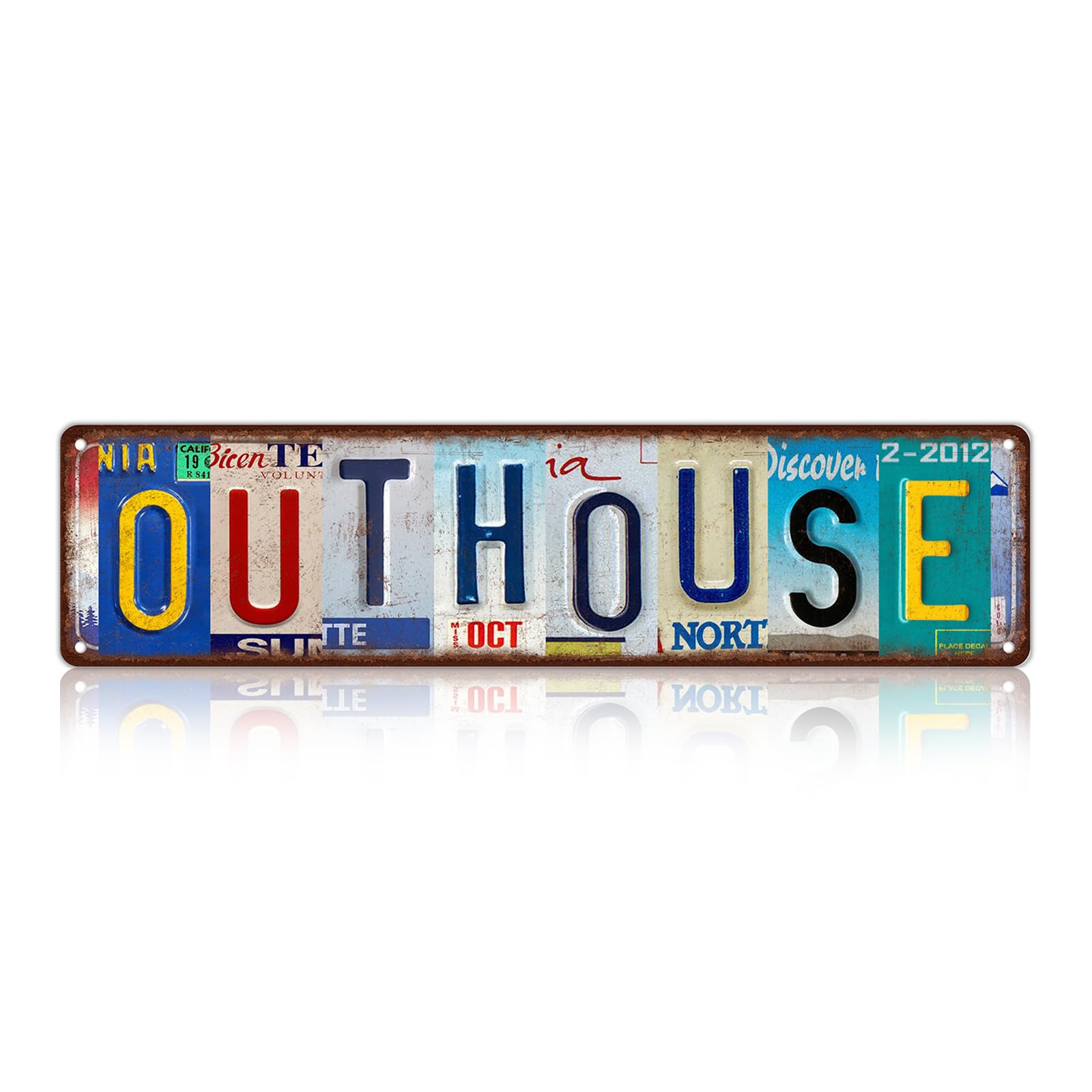 Vintage Outhouse Metal Tin Signs Street Signs Home Wall Decor 4x16 Inch