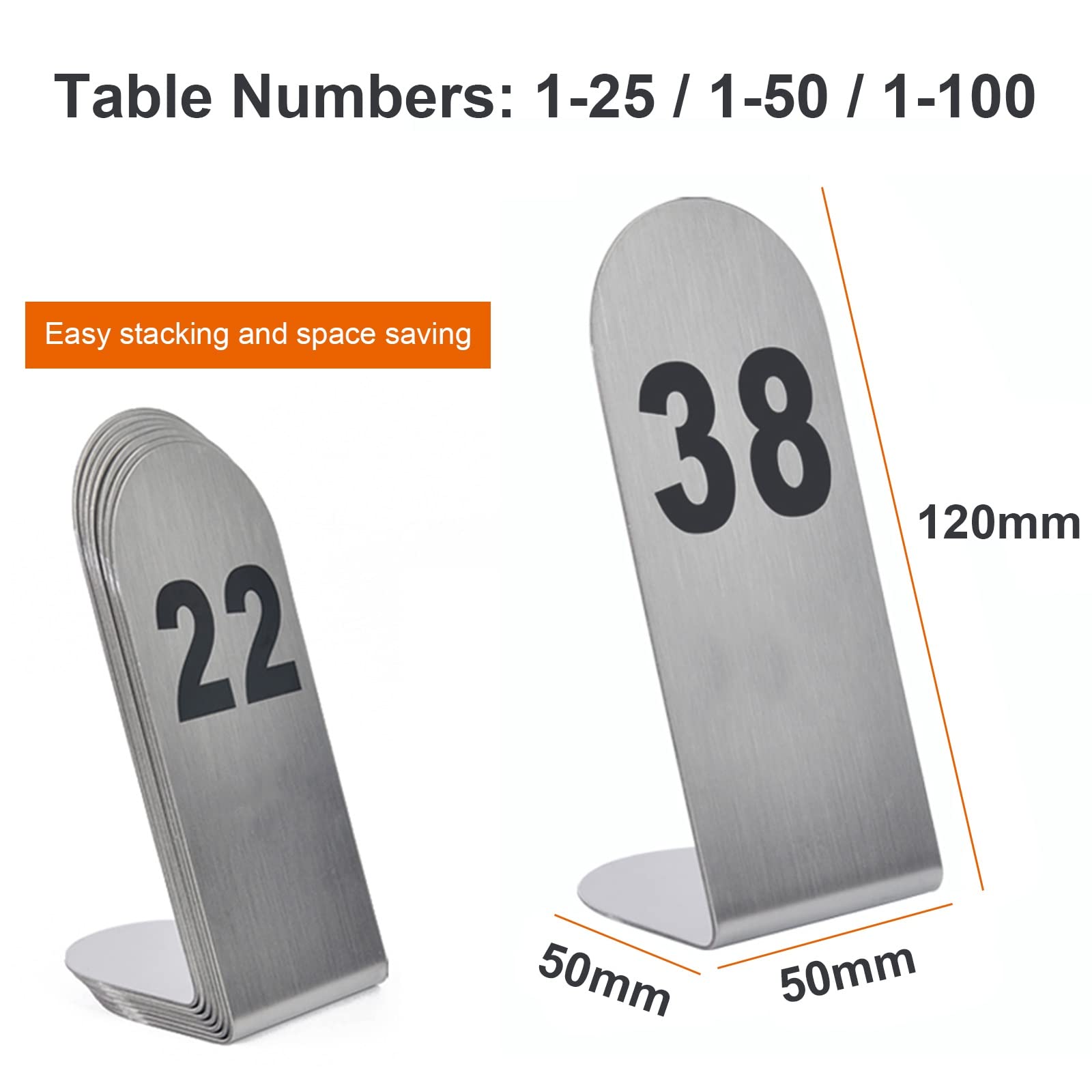 Amazon.com: EliteBloom Stainless Steel Table Signs Table Numbers 1