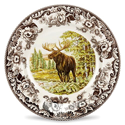 Spode Woodland Dinner Plate, Majestic Moose, 10.5” | Perfect For Thanksgiving And Other Special Occasions | Made In England From Fine Earthenware | Microwave And Dishwasher Safe #TOP19