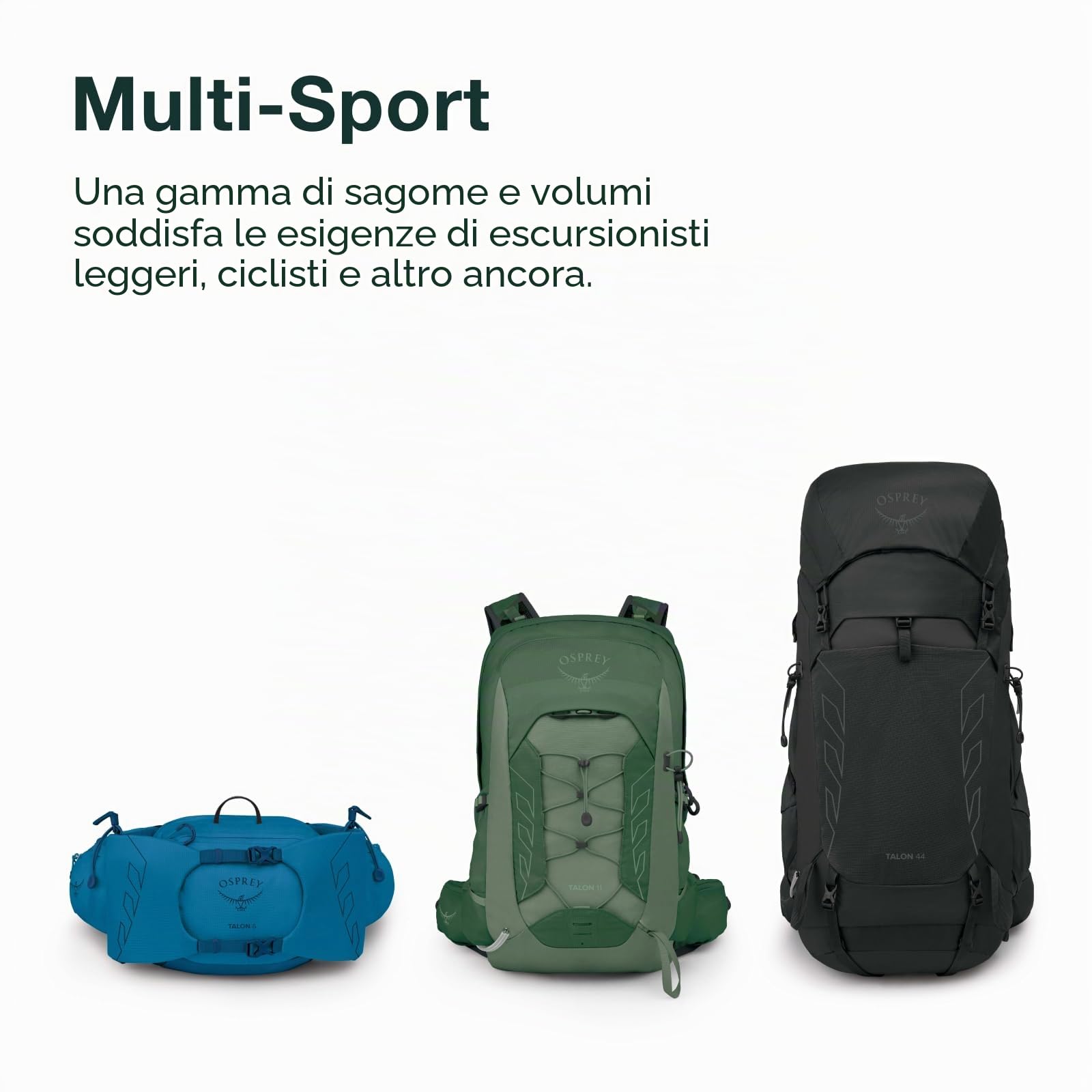 Osprey Talon 22L - Zaino da trekking leggero da uomo, con cinghia lombare