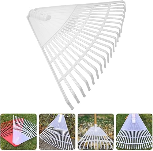 Miniatura 2 de Sosoport Rastrillo de hojas de jardín, cabeza de rastrillo de plástico, rastrillo de hierba, rastrillo de jardín, rastrillo de repuesto para patio,