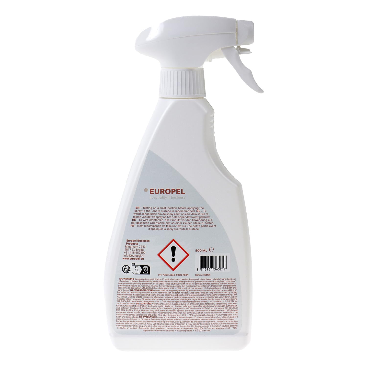 EUROPEL Spray Nettoyant Craie Liquide 500 ml – Efface Marqueurs Waterproof sans Résidu | Ardoise, Verre, Tableau & Stop Trottoir | Usage Pro & Particulier