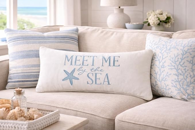 Almohada Decorativa Estrella de Mar Bordada 60 x 30 cm miniatura 2