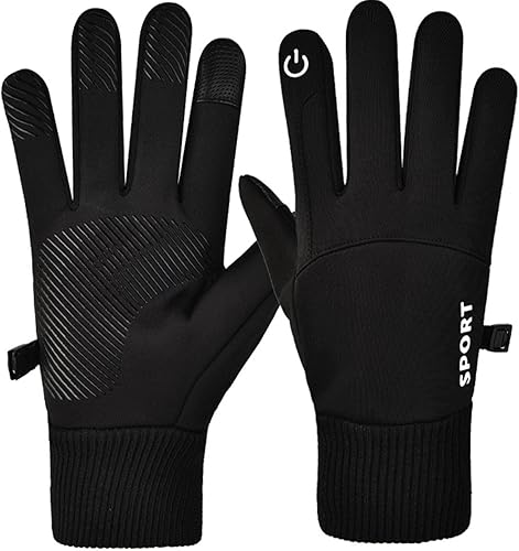 AWSTRO Guantes de ciclismo para hombre pantalla táctil forro polar impermeables antideslizantes otoño montañismo motocicleta guantes cálidos