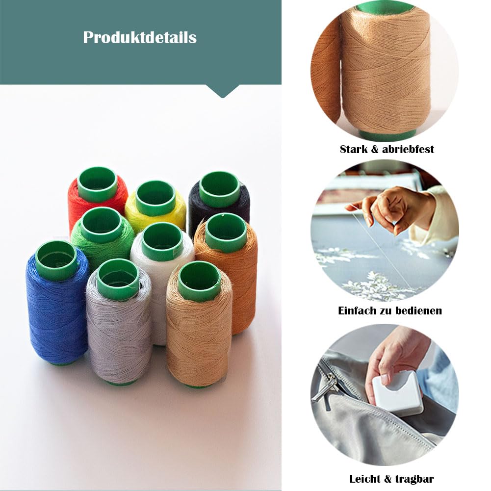Hilo de coser, 50 bobinas, 300 m, hilo de poliéster, hilo de coser, hilo de coser pequeño, hilo de bordar, hilo de coser fuerte, accesorios de costura para coser a mano, manualidades