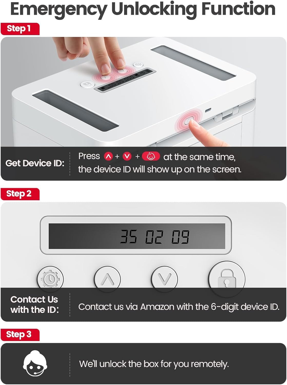 Vaydeer Metal Time Lock Box, Phone Locked box with Timer, Locking Safe Storage, Self-Control Locker with USB C Charge, Child Lock, Smart Timed Release Jail for Phone/iPad Mini/Remote/Medicine/Snack 4